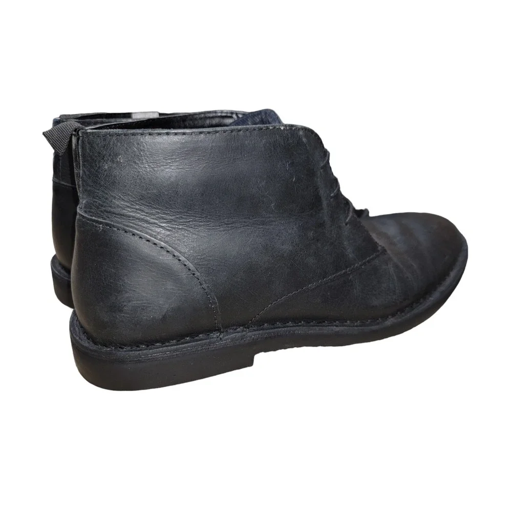 Aiden & Mason Men's Vivialdi Black Leather Chukka Dress Boots Size 10.5